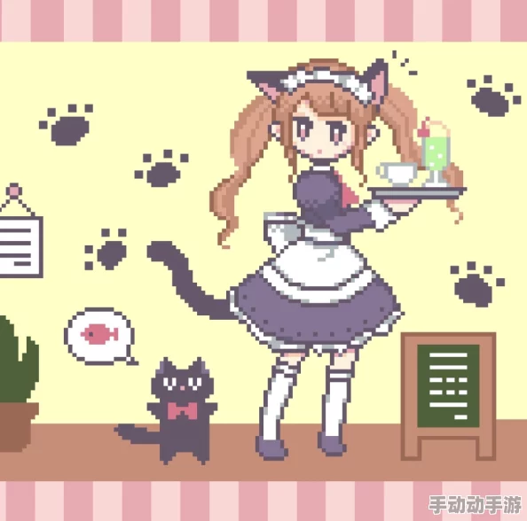 猫メイド像素下载：获取可爱的猫咪女仆角色像素艺术资源，提升你的游戏或创作体验