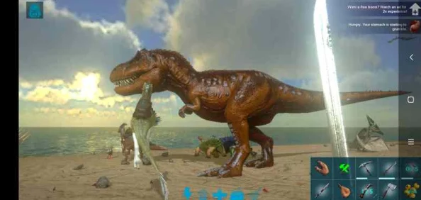 方舟生存进化：精英霸王龙强势登场，轻松摧毁石制以下所有建筑物