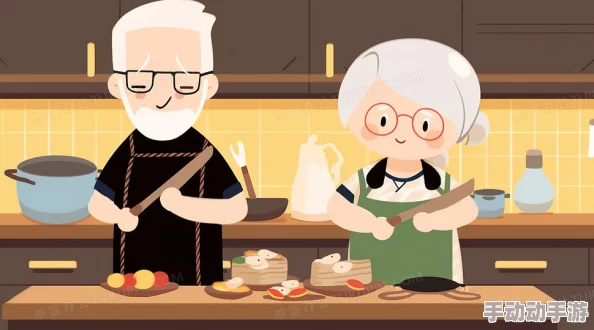 边做饭一边躁狂视频素材厨房里的疯狂表演，令人捧腹的即兴创作