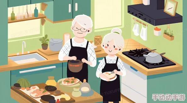 边做饭一边躁狂视频素材厨房里的疯狂表演，令人捧腹的即兴创作